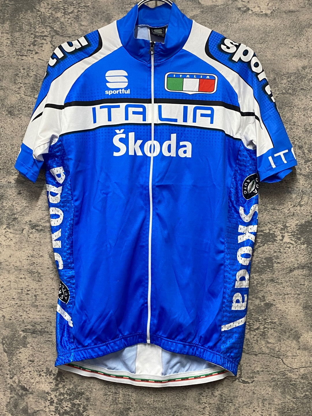 JV543 スポーツフル sportful 半袖 サイクルジャージ 青 M ITALIA Skoda