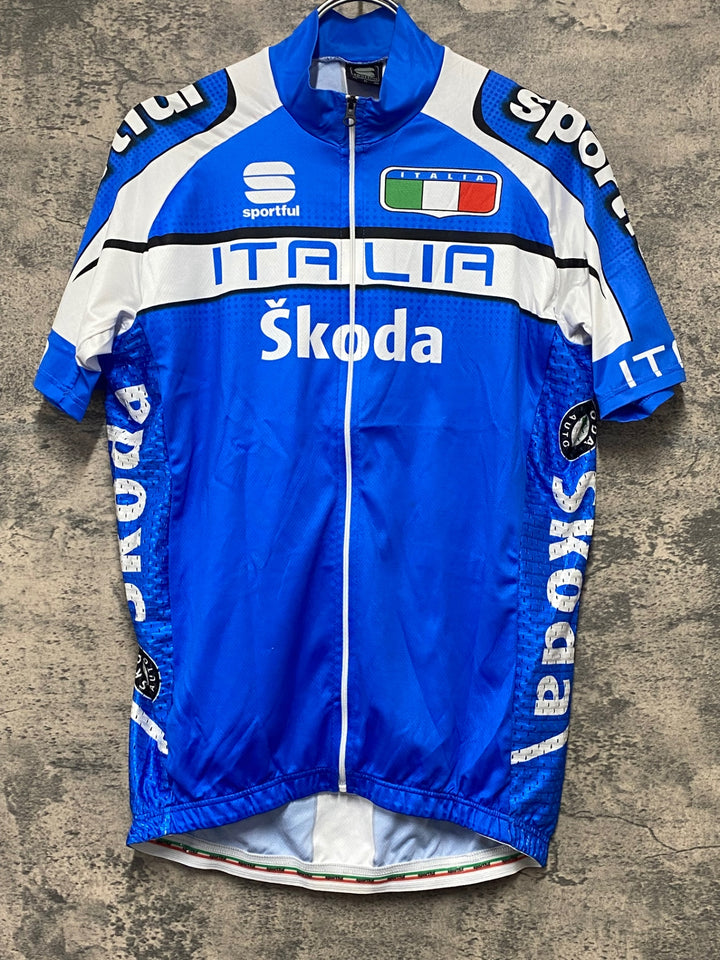 JV543 スポーツフル sportful 半袖 サイクルジャージ 青 M ITALIA Skoda