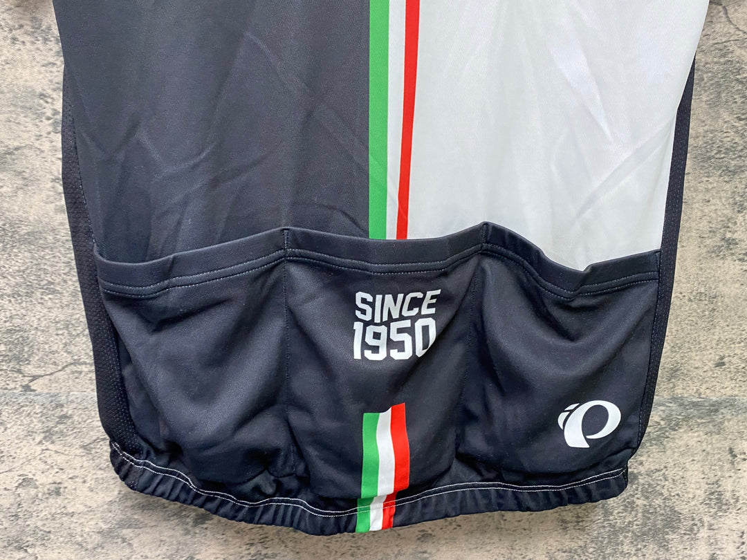 KA053 パールイズミ PEARL iZUMi 半袖 サイクルジャージ 黒 白 XL ※スレ
