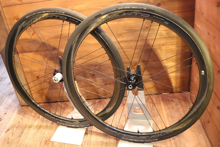 カンパニョーロ CAMPAGNOLO ボーラ BORA WTO 33 DB カーボン チューブレス ディスクブレーキ ホイールセット シマノ12/11S ワイドリム 19C 【東京南麻布店】