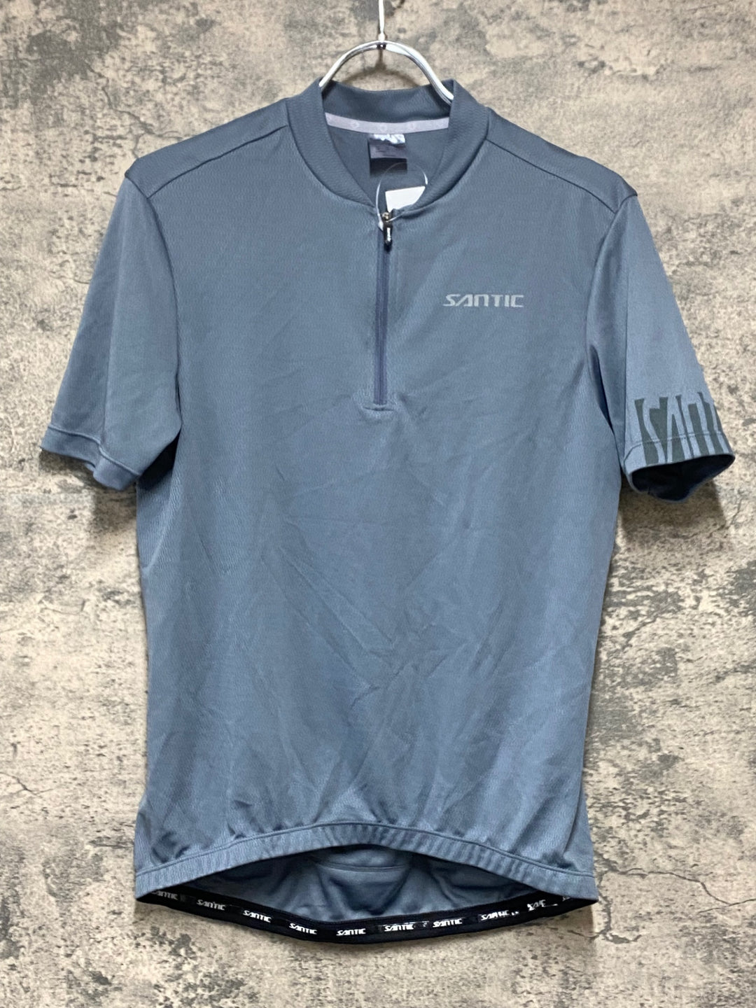 KI592 サンテック SANTIC 半袖 サイクルジャージ 水色 M ハーフジップ