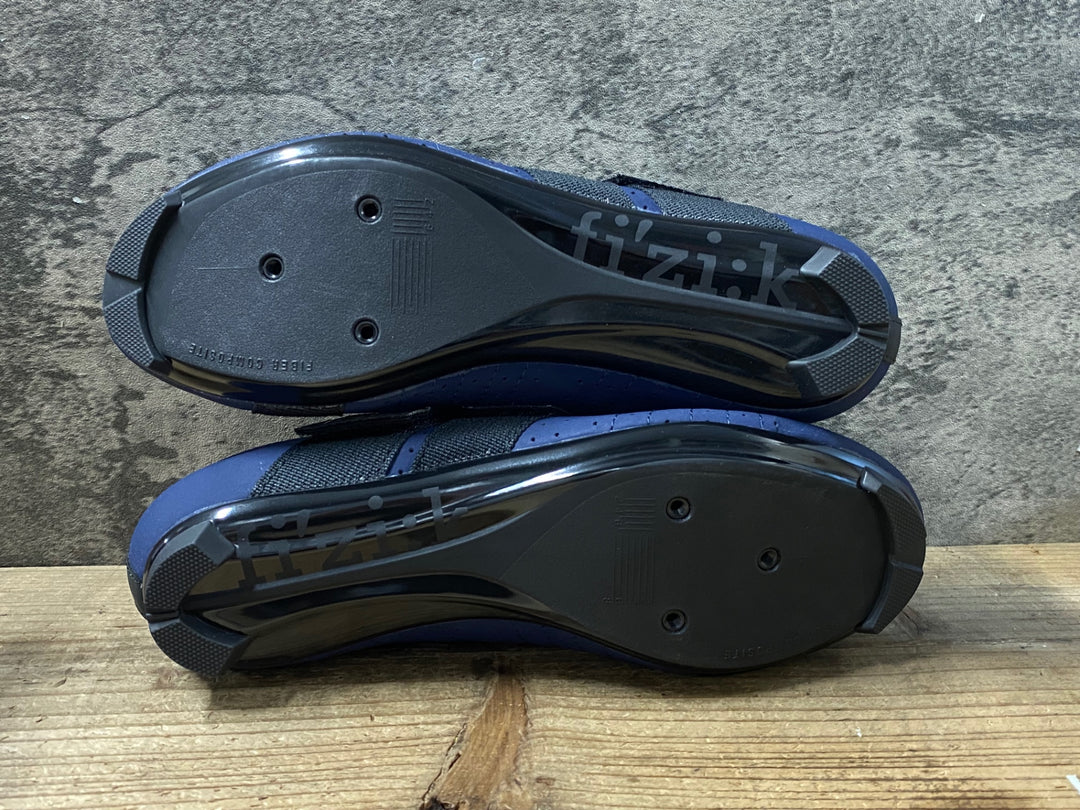 JZ686 フィジーク fizik TEMPO R5 POWERSTRAP shoes ビンディングシューズ 3穴 紺 EU41 未使用品