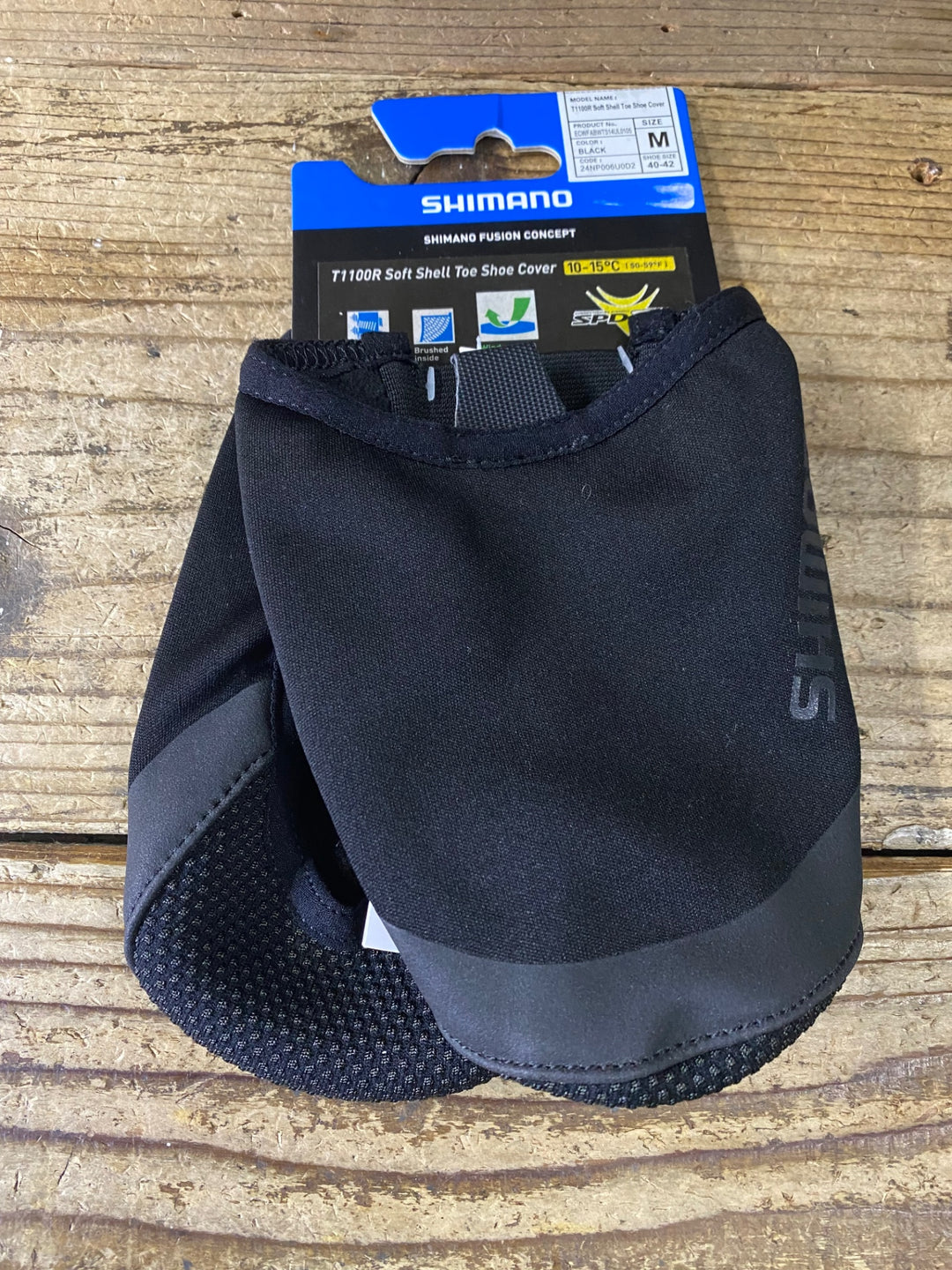 JV390 シマノ SHIMANO トゥーカバー 黒 M 裏起毛