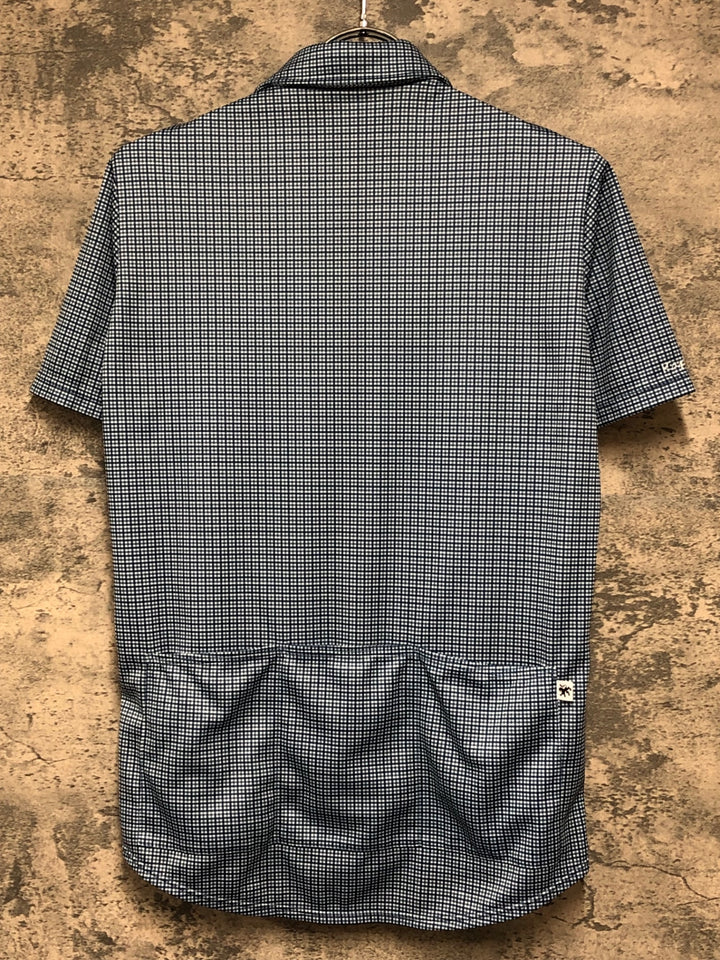 KD899 カペルミュール KAPELMUUR 半袖 サイクルジャージ 白 紺 チェック柄 S