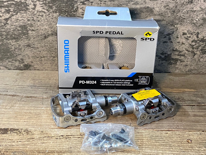 JW124 シマノ SHIMANO PD-M324 ビンディングペダル SPD 片面フラット