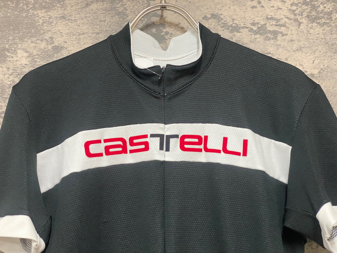 KG960 カステリ CASTELLI 半袖 サイクルジャージ 黒 S ハーフジップ