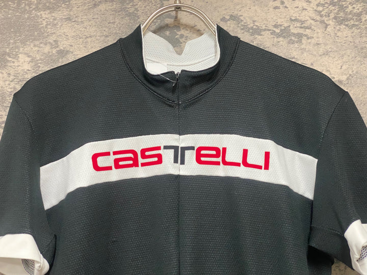 KG960 カステリ CASTELLI 半袖 サイクルジャージ 黒 S ハーフジップ