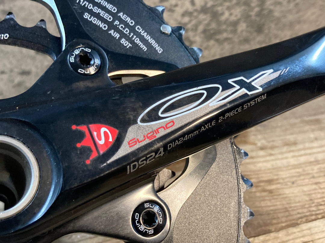 JR253 スギノ Sugino OX IDS24 クランクセット 50/34T 165mm PCD110 シャフトΦ24