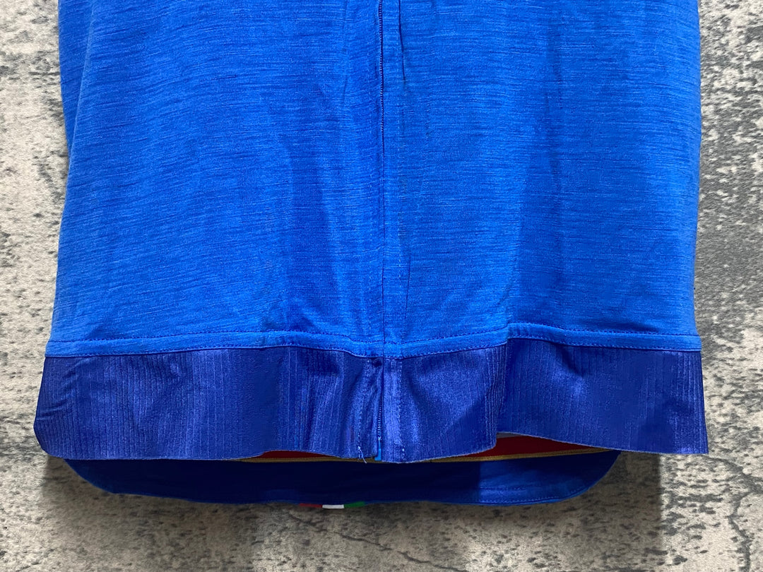 JS584 カステリ CASTELLI 半袖 サイクルジャージ 青 S ITALIA