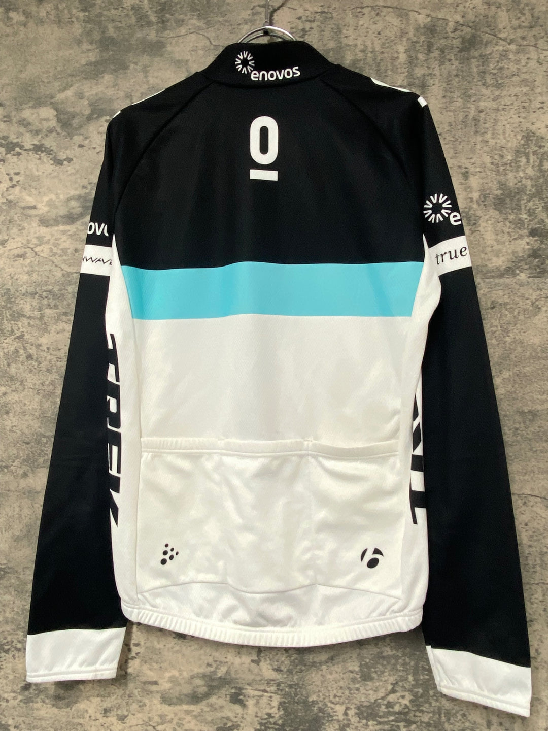 JG898 クラフト CRAFT 長袖サイクルジャージ 黒白 S 裏起毛 TREK
