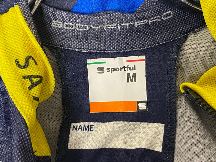 KJ826 スポーツフル sportful 半袖 サイクルジャージ 黃 紺 M SAXO BANK