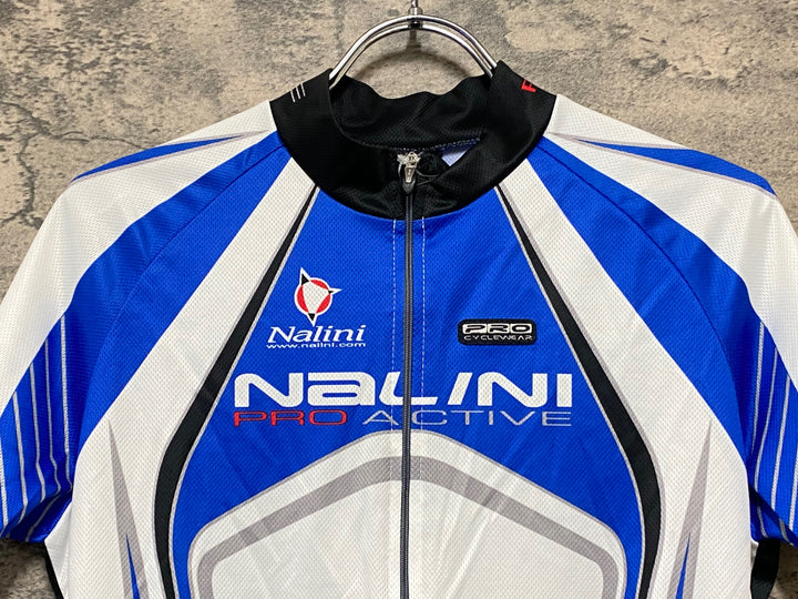 KI590 ナリーニ Nalini 半袖 サイクルジャージ 白青 M