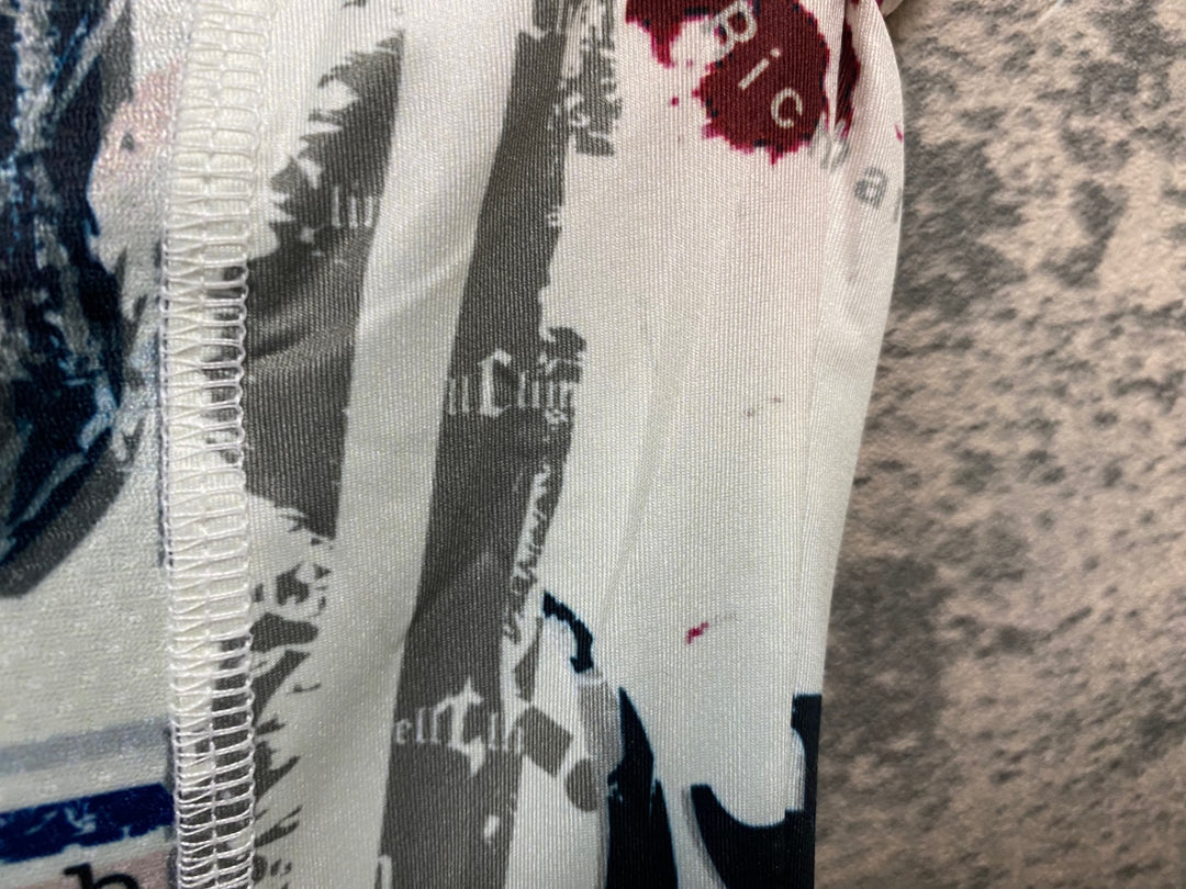 JT780 パンダーニ PANDANI 半袖 サイクルジャージ 白 総柄 サイズ不明 ※タグカット