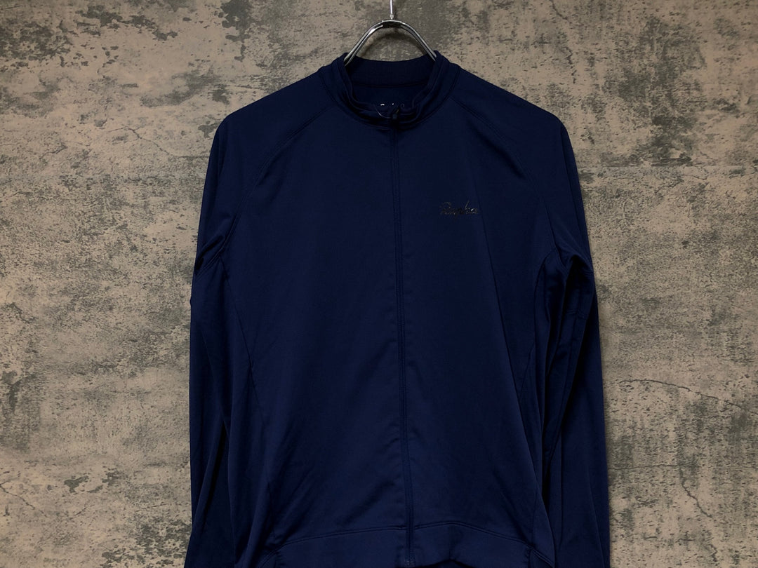 JU215 ラファ Rapha MEN'S CORE LONG SLEEVE JERSEY 長袖 サイクルジャージ ネイビー L 裏起毛