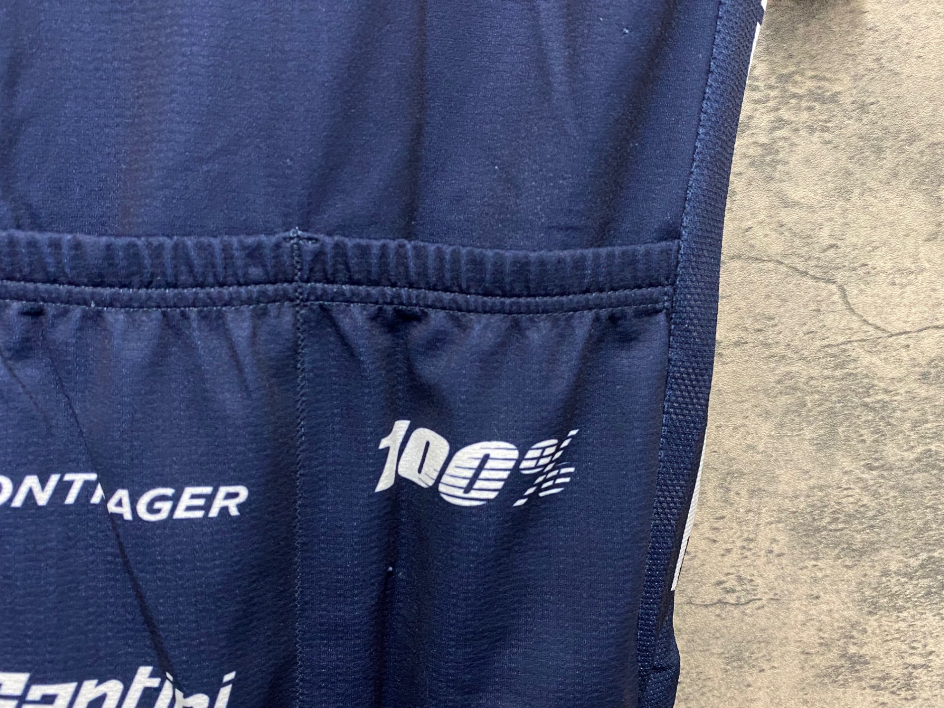 JS451 サンティーニ Santini 半袖 サイクルジャージ ネイビー 赤 M