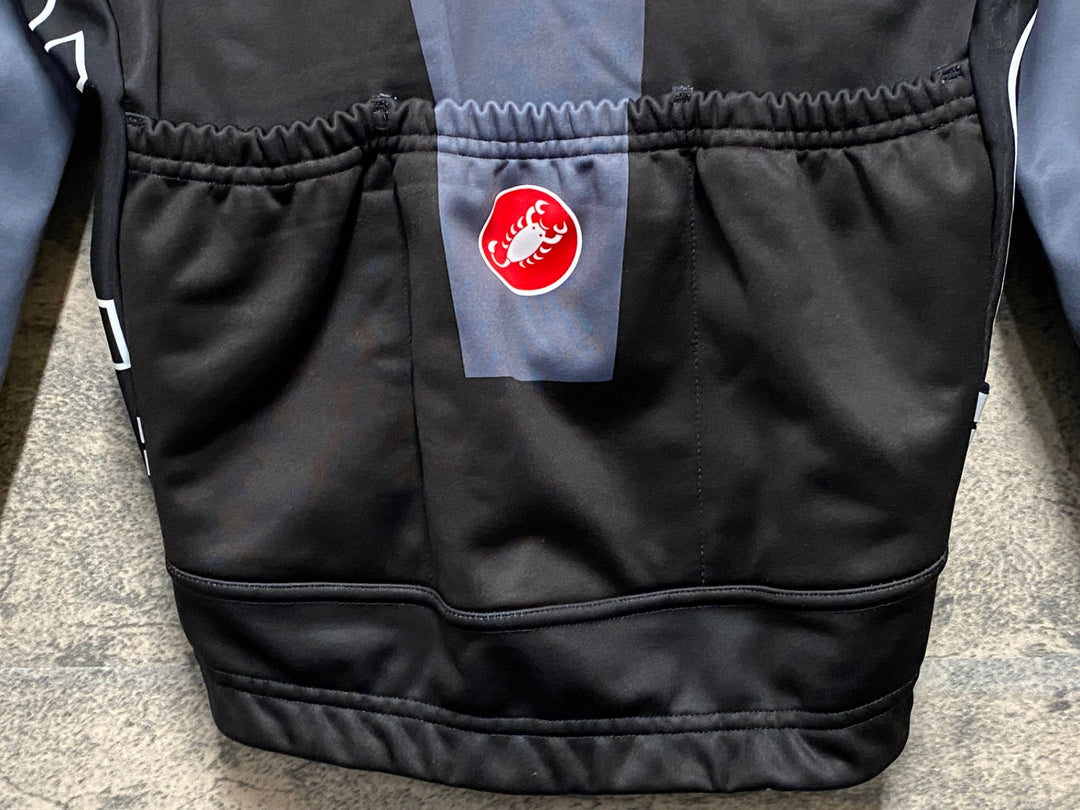 KP754 カステリ CASTELLI 長袖 サイクルジャケット 黒 S 裏起毛 WINDSTOPPER