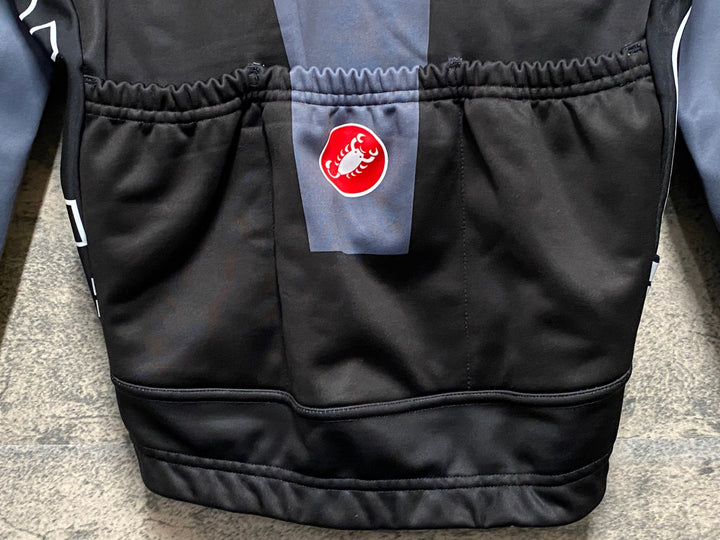 KP754 カステリ CASTELLI 長袖 サイクルジャケット 黒 S 裏起毛 WINDSTOPPER