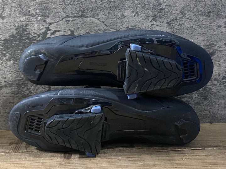 KM049 シマノ SHIMANO SHRC300M L01 E ビンディングシューズ 黒 SPD-SL EU44E