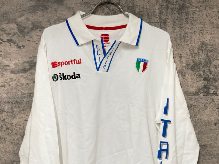 JV536 スポーツフル sportful 長袖 ポロシャツ 白 ITALIA Skoda
