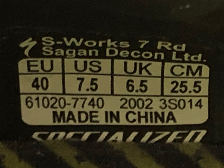 KA032 スペシャライズド SPECIALIZED S-WORKS 7 Road Shoes Sagan ビンディングシューズ EU40.0 裏面擦り傷