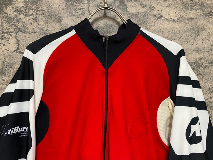 JN595 アソス assos iJ.tibru 長袖サイクルジャケット 白赤黒 TIR 裏起毛 ※黄ばみ