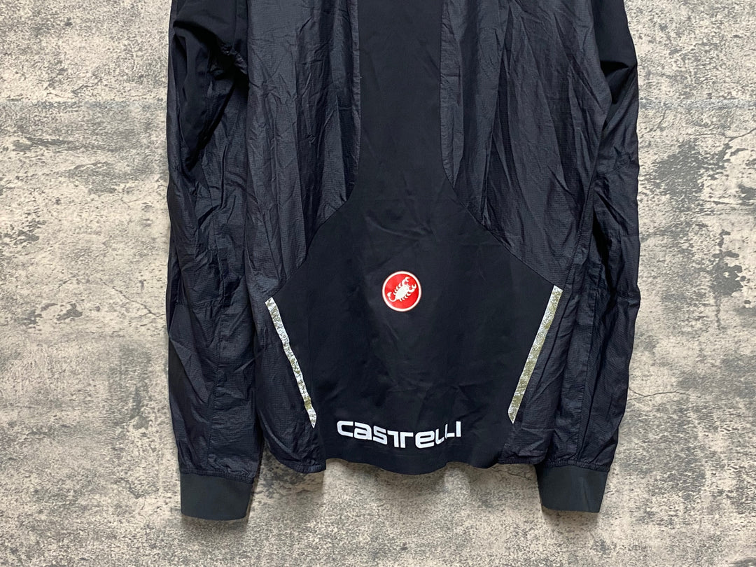 KF201 カステリ CASTELLI 長袖 ウィンドブレーカー 黒 L ※反射材劣化
