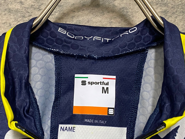 KF185 スポーツフル sportful 半袖 サイクルジャージ ネイビー 黄 M SAXO Tinkoff