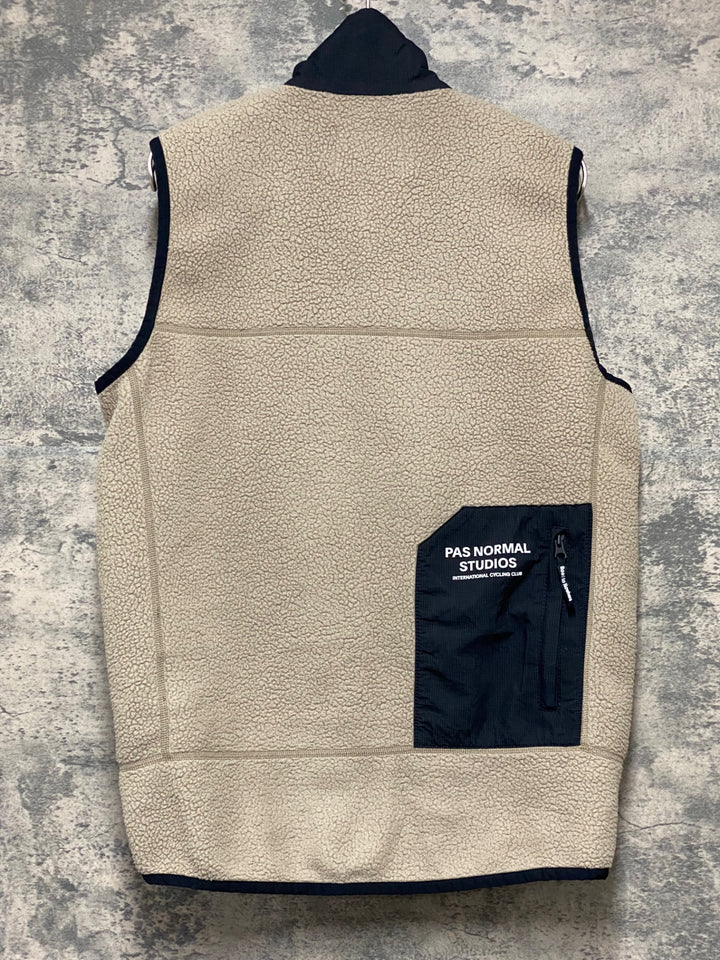 KF515 パスノーマルスタジオ PAS NORMAL STUDIOS Polartec Fleece Gilet サイクルベスト ジレ 茶 XS