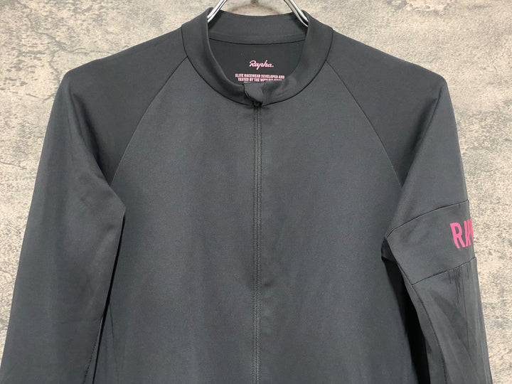 KM627 ラファ Rapha PRO TEAM LONG SLEEVE TRAINING JERSEY 長袖 サイクルジャージ グレー S ※擦れ等使用感あり