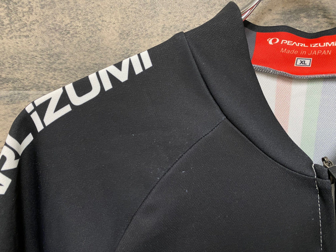 KA053 パールイズミ PEARL iZUMi 半袖 サイクルジャージ 黒 白 XL ※スレ