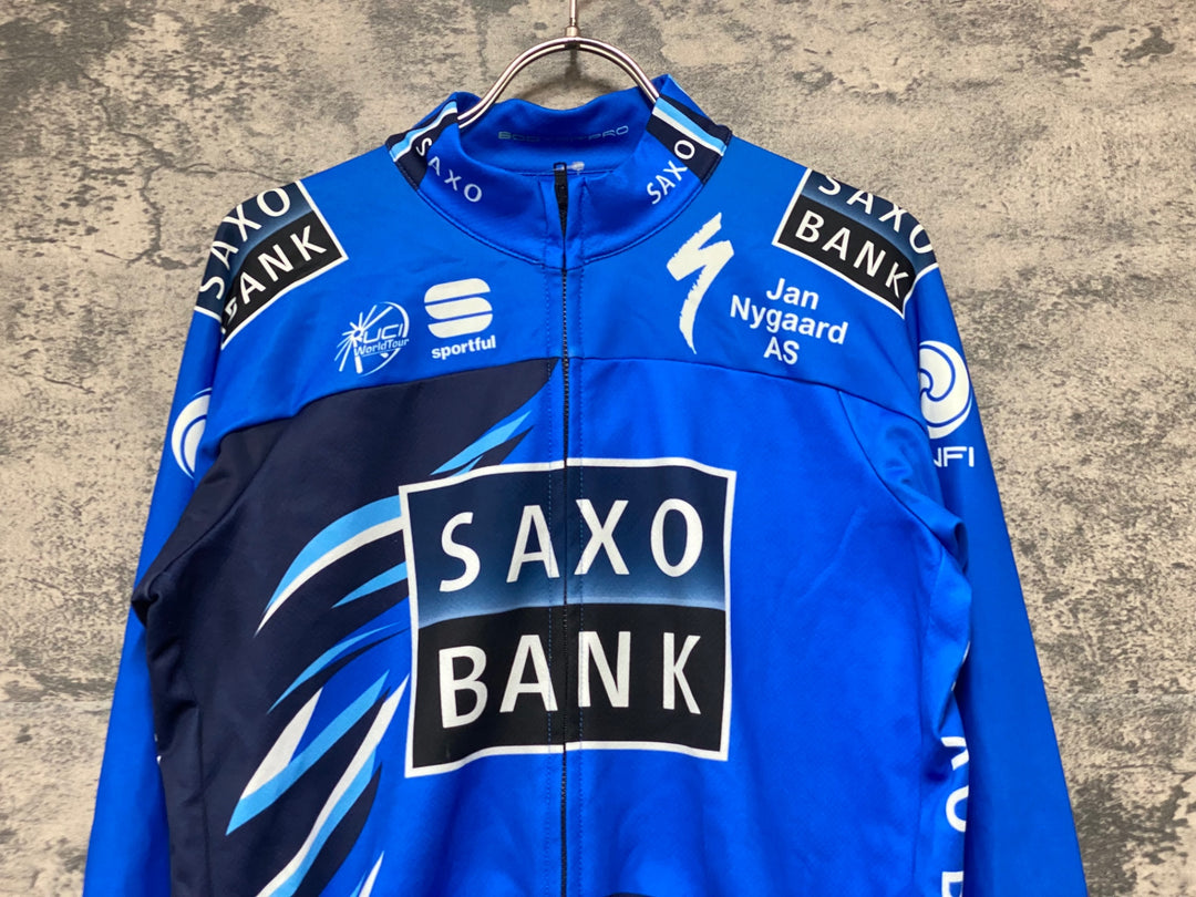 KJ804 スポーツフル sportful 長袖 サイクルジャージ 青 XL 裏起毛 SAXO BANK