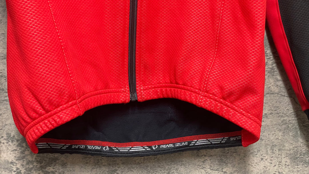 KK578 パールイズミ PEARL iZUMi サイクルジャケット 防風 裏起毛 M 赤黒