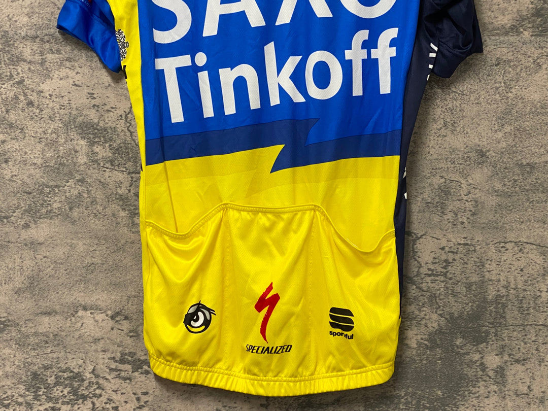 KJ824 スポーツフル sportful 半袖 サイクルジャージ 黃 紺 L SAXO BANK