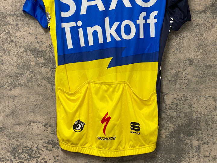 KJ824 スポーツフル sportful 半袖 サイクルジャージ 黃 紺 L SAXO BANK