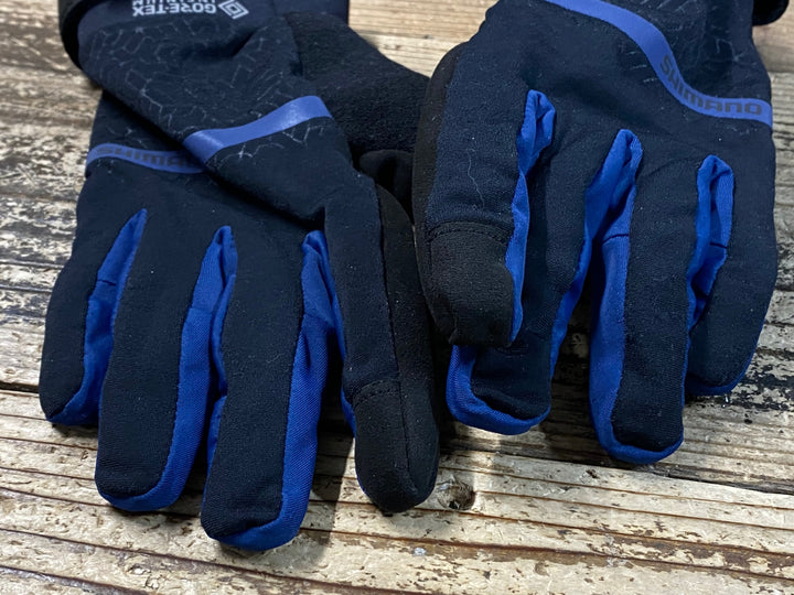 JP752 シマノ SHIMANO 長指 ウィンターグローブ 黒青 MEN'S M 裏起毛 GORE TEX INDINIUM