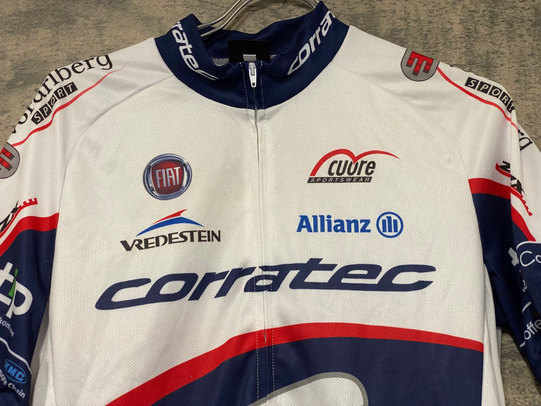 KJ081 CUORE 半袖 サイクルジャージ corratec 半袖 サイクルジャージ 白 M