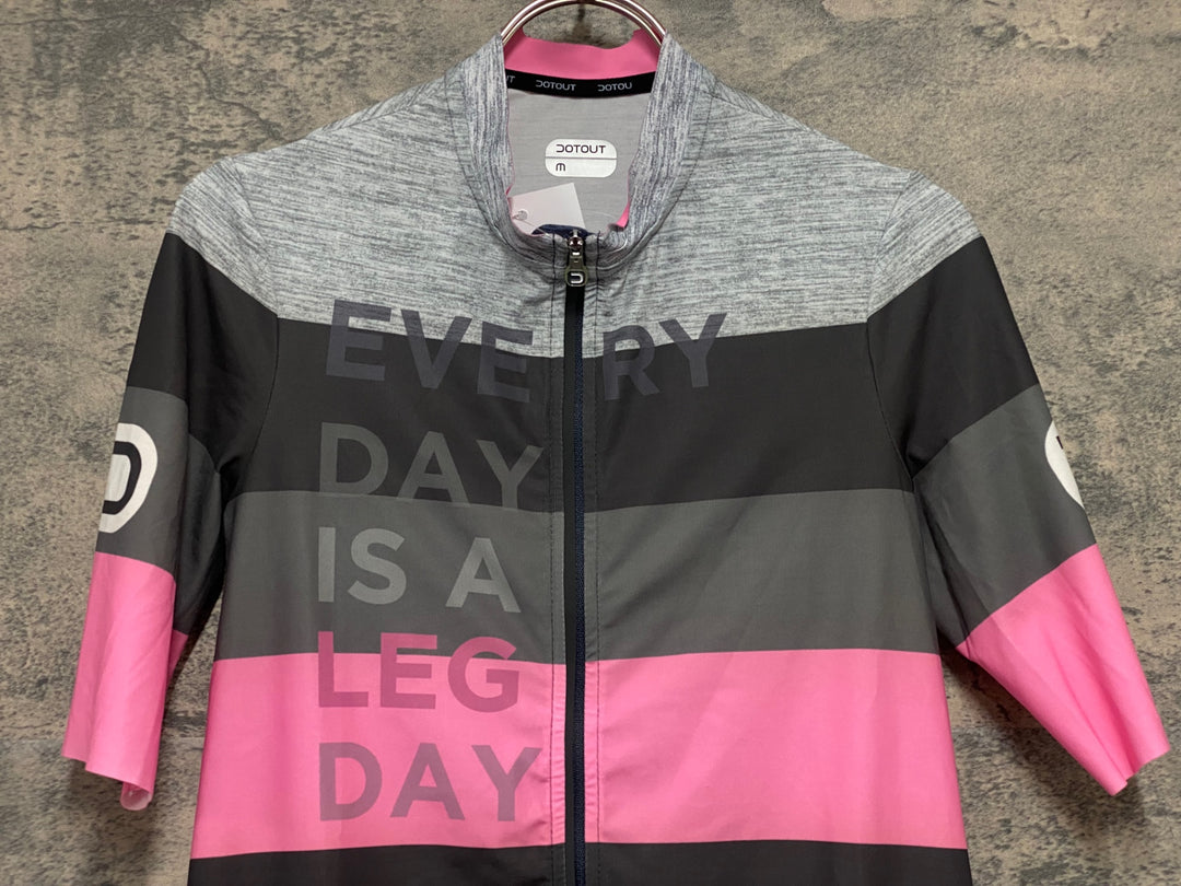 KM232 ドットアウト DOTOUT COMBAT JERSEY 半袖 サイクルジャージ ピンク グレー M