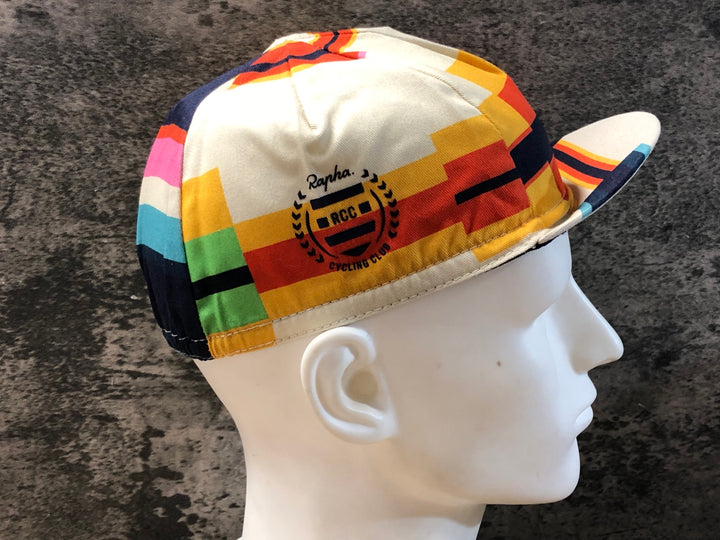KD255 ラファ Rapha RCC ANNUAL CAP サイクルキャップ ベージュ 総柄 ワンサイズ