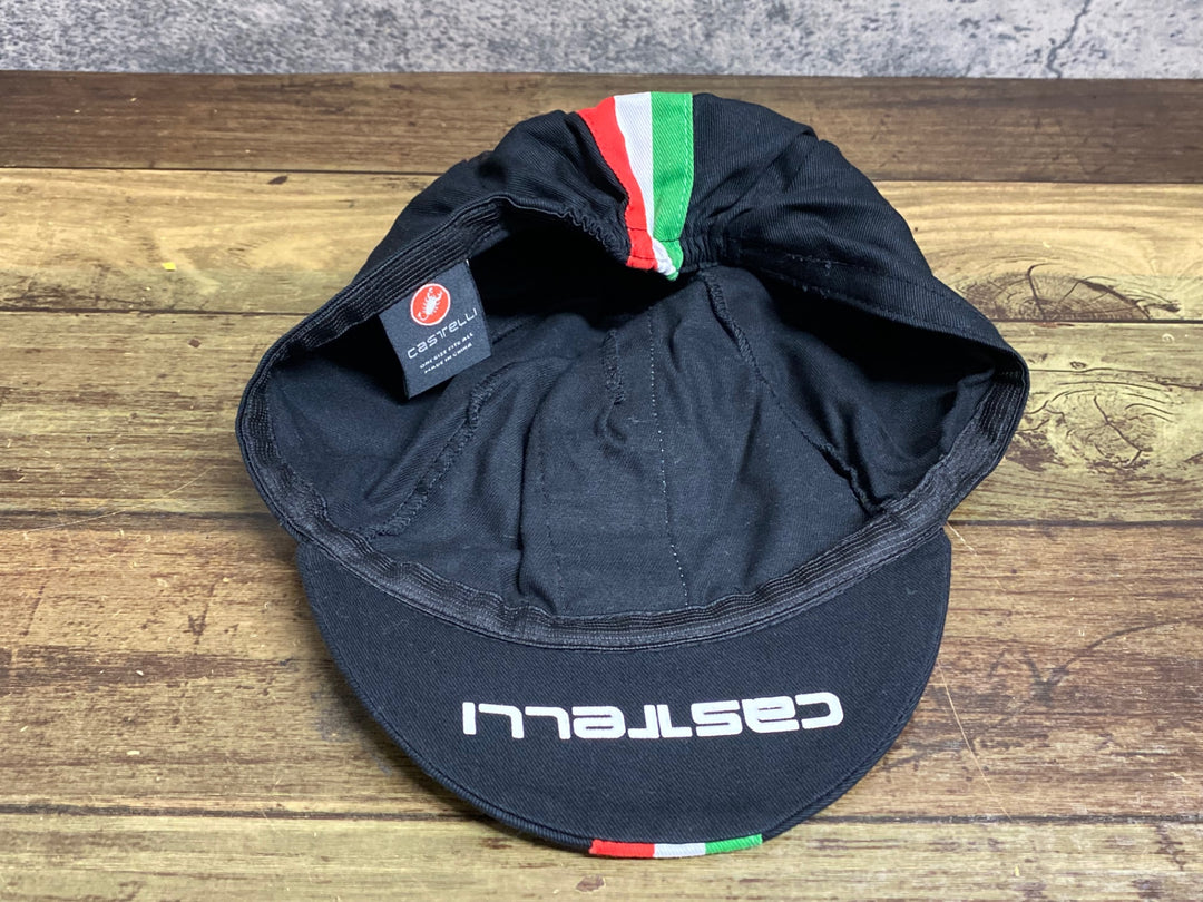 KH245 カステリ CASTELLI サイクルキャップ 黒 フリーサイズ