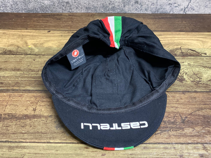 KH245 カステリ CASTELLI サイクルキャップ 黒 フリーサイズ