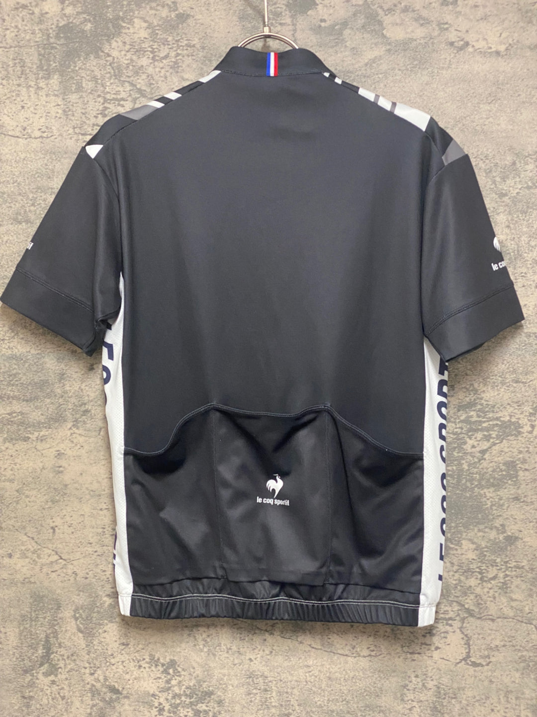 JP155 ルコックスポルティフ le coq sportif 半袖 サイクルジャージ 白 黒 S