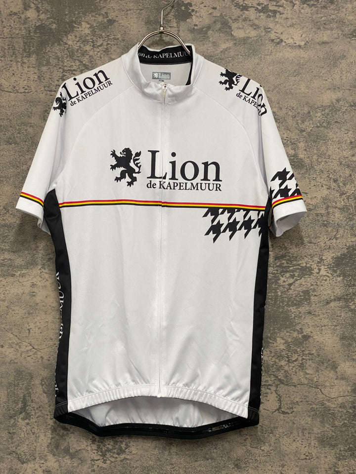 JX276 リオンドカペルミュール Lion de KAPELMUUR 半袖 サイクルジャージ 白 XL