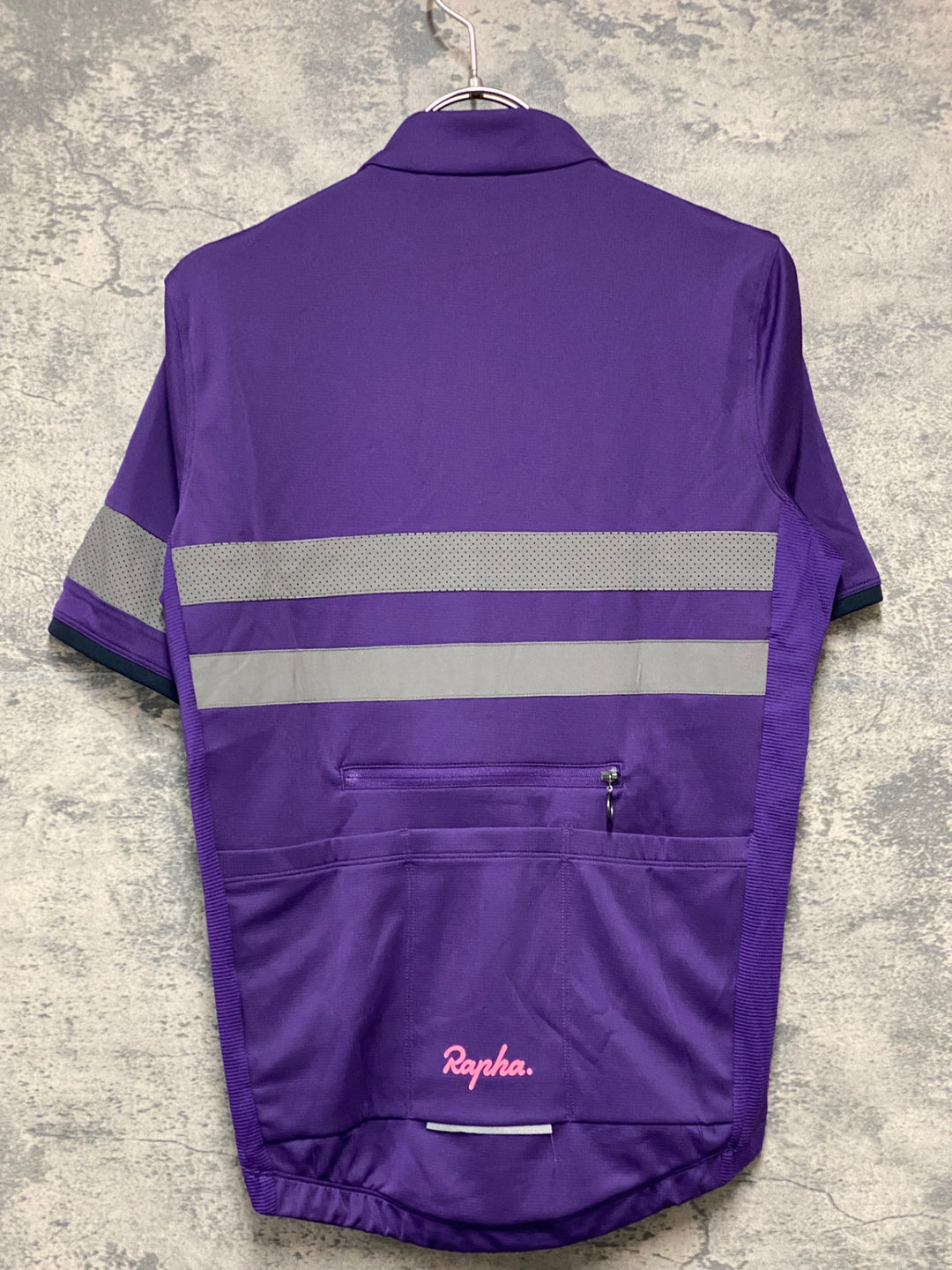 KH992 ラファ Rapha BREVET LIGHTWEIGHT JERSEY 半袖 サイクルジャージ 紫 S