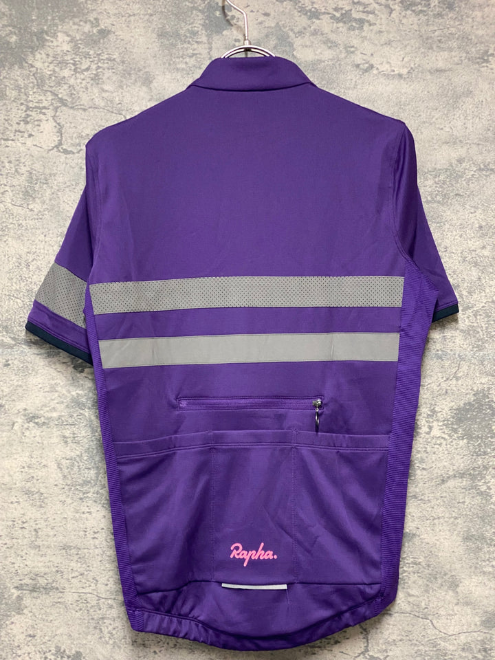 KH992 ラファ Rapha BREVET LIGHTWEIGHT JERSEY 半袖 サイクルジャージ 紫 S