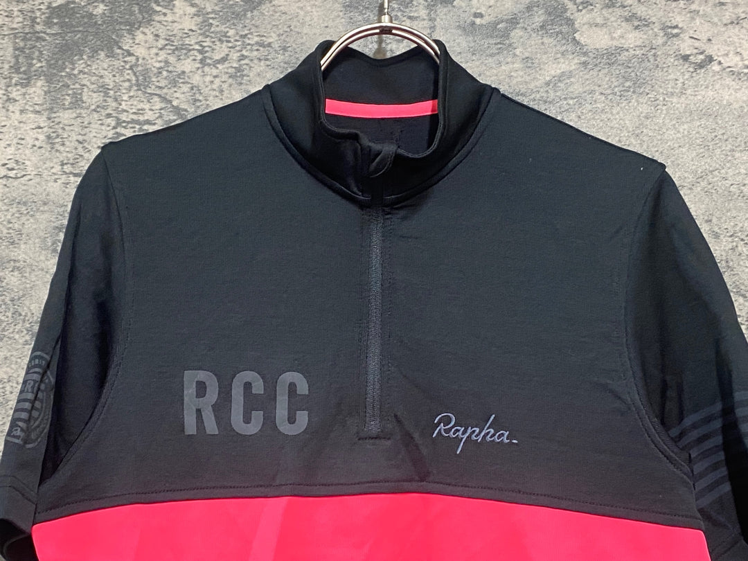 KA384 ラファ Rapha RCC SHORT SLEEVE JERSEY 半袖 サイクルジャージ ハーフジップ 黒 M