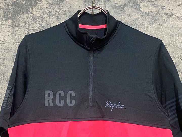 KA384 ラファ Rapha RCC SHORT SLEEVE JERSEY 半袖 サイクルジャージ ハーフジップ 黒 M