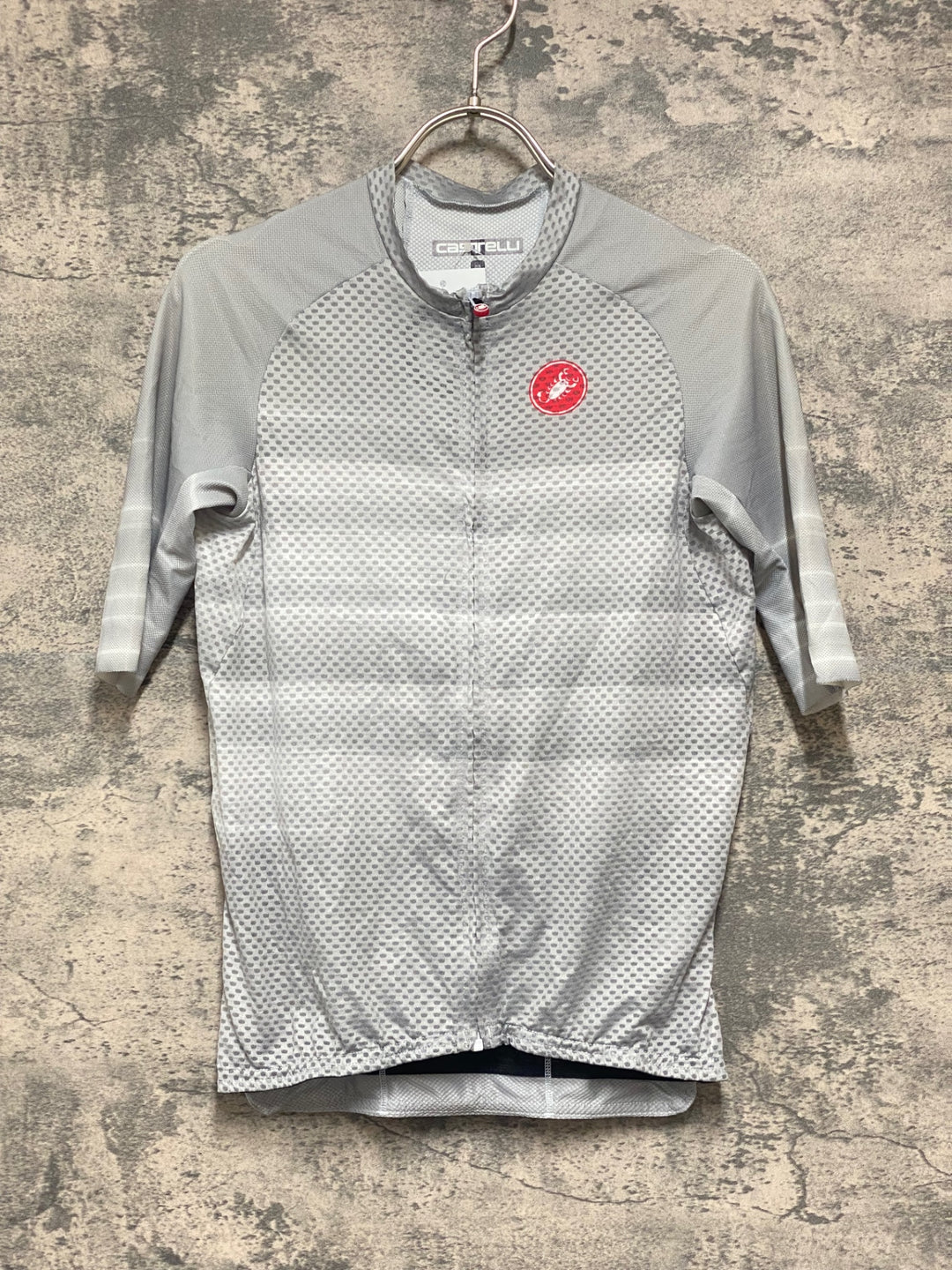 KB693 カステリ CASTELLI ROSSO CORSA 半袖 サイクルジャージ グレー白 M
