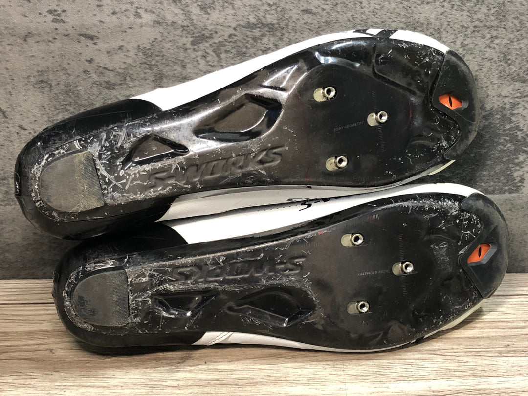 JS596 スペシャライズド SPECIALIZED S-WORKS Ares BOA ビンディングシューズ 3穴 EU42 白 SL FOOTBED インソール