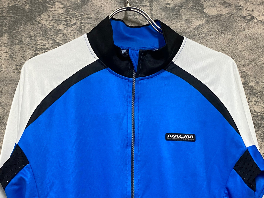 KK004 ナリーニ NALINI 長袖 サイクルジャージ 青 M ※背面ポケットに穴あり