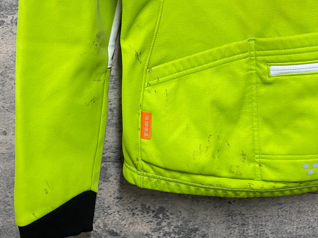 JM279 パールイズミ PEARL iZUMi 長袖 サイクルジャケット 白 黄緑 L 裏起毛